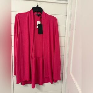 Gibson look - Open-Front Pink Cardigan Sweater
